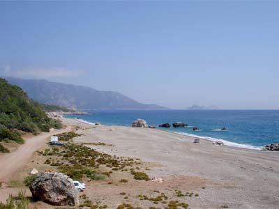 Blick Richtung Karaöz mit Kap Gelidonia im Hintergrund